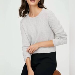 Women’s BABATON gray knit sweater‎ size medium - wool linen blend